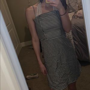 Gingham strap dress